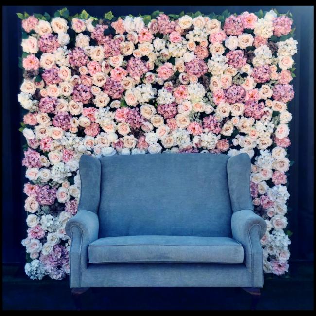 silk-flower-wall-with-couch